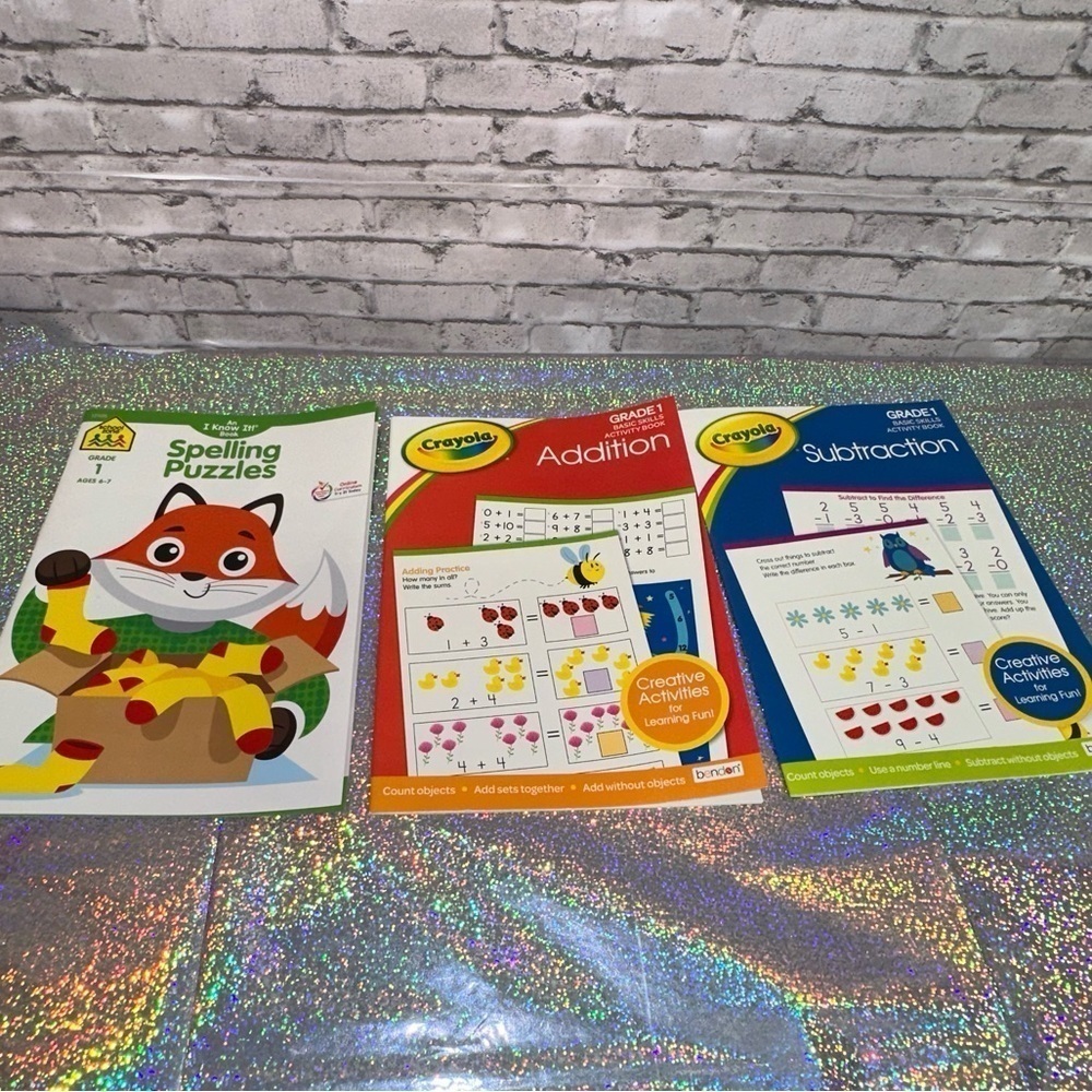 Grade 1 Practice Workbooks Lot of 3 Resources Spelling Addition Subtraction NEW